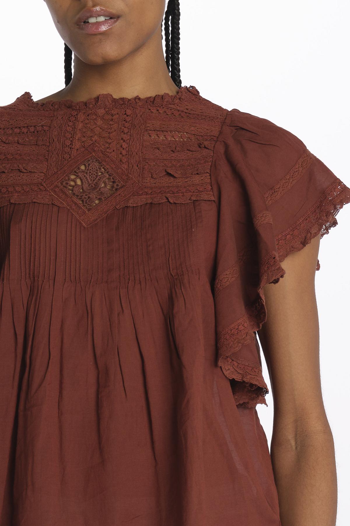 Top CALISSON pizzo con rouches CALISSON BROWNIE vanessa bruno 