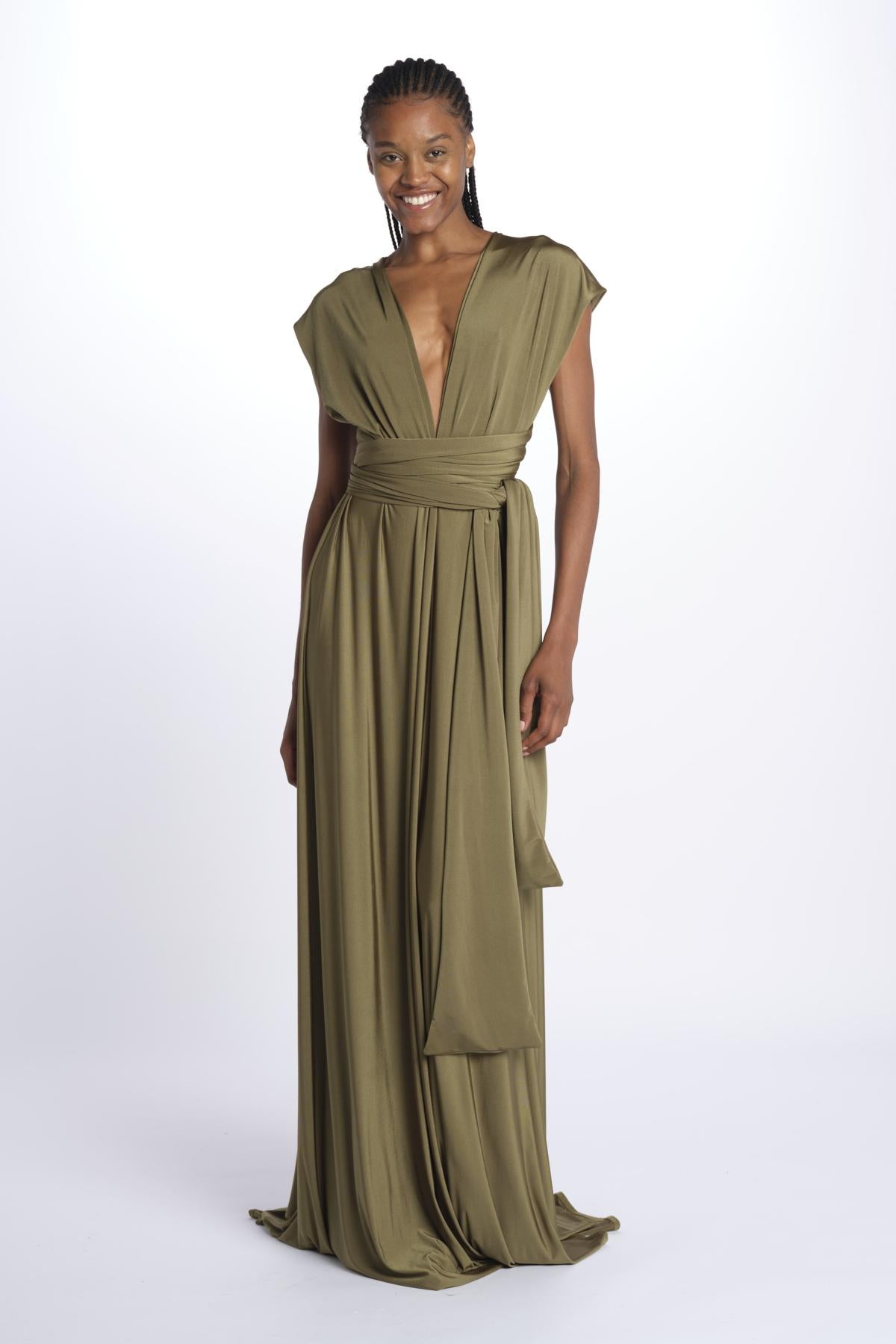 ALLUIM DRESS abito lungo ALLIUM OLIVE nash 