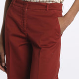 Pantalone MELODY D cropped cotone tinto capo MELODYD408801 48 quelledue 