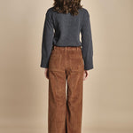 pantalone a zampa con taschine FAUVE WX CARAMEL fam 