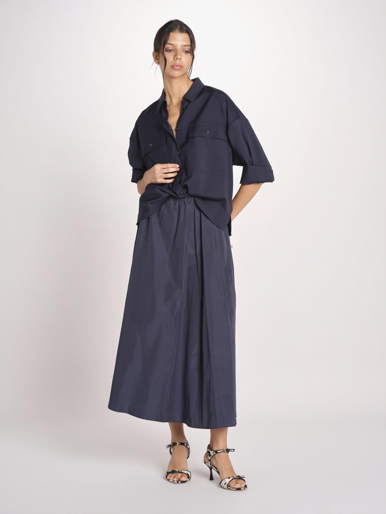 gonna lunga con elastico in popeline FORMICA 2615101072600 011 BLU weekend maxmara 