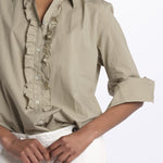 GEMMA camicia con rouches M27D0GEMMAT0278 FANGO massimo alba 