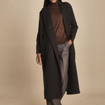 cappotto lungo in cachemire spinato T5955 MORO dusan 