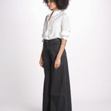 pantalone 4 tasche in misto lino SERENA XML01 099 NERO ps don't forget me 