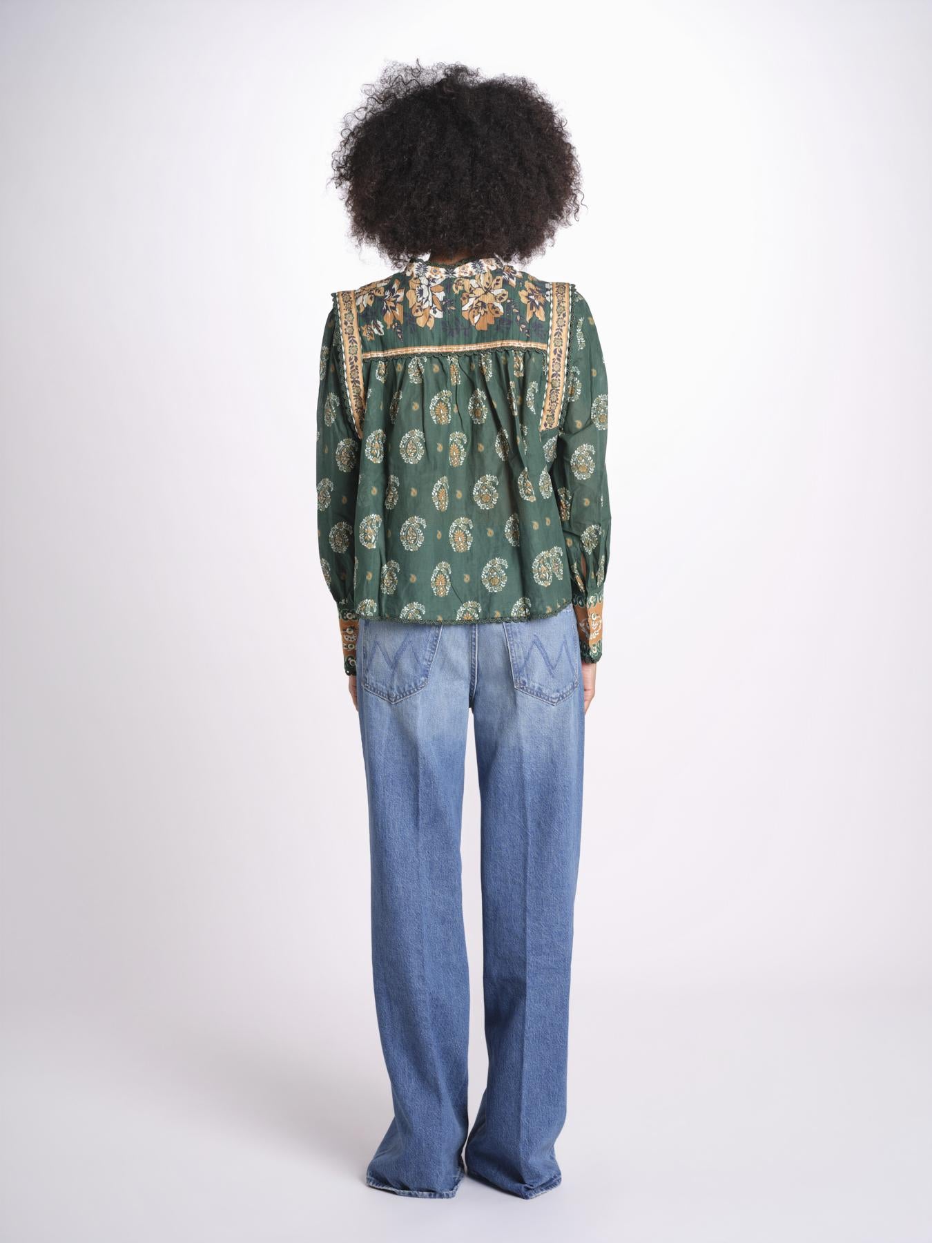 camicia m/l stampa paisley 351137 AYLA GREEN 26009 farm rio 