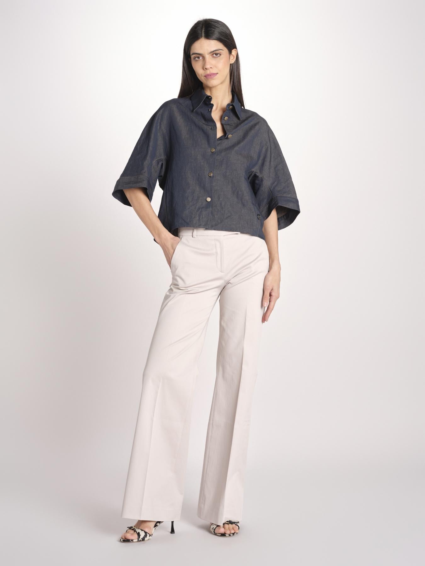 pantalone diritto in cotone MELODY L 684 54 85 PABBLE quelledue 