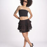 minigonna a balze con pizzo ASANA NOIR laraethnics 