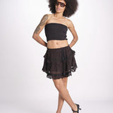minigonna a balze con pizzo ASANA NOIR laraethnics 