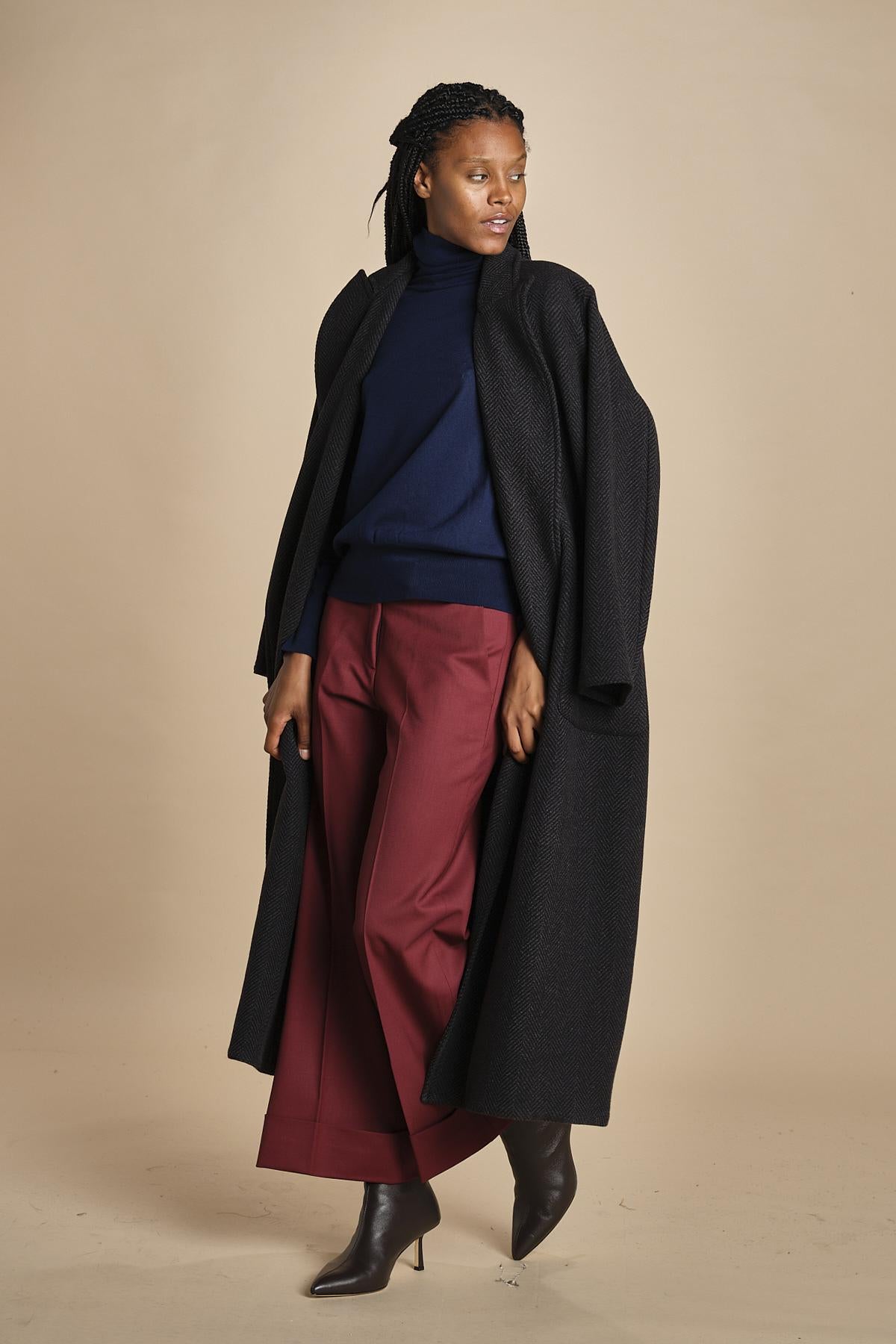 pantalone cropped con risvolto in gabardina MELODIA 652339 164 quelledue 
