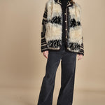 giacca a righe in crochet DICE BLACK mes demoiselles 