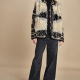 giacca a righe in crochet DICE BLACK mes demoiselles 