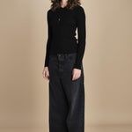 polo a costine CADEE KNIT BLOUSE BLACK herskind 