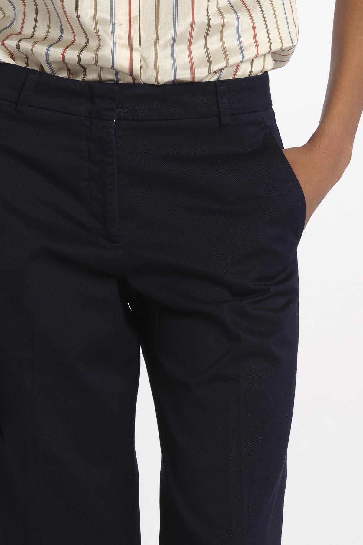 Pantalone MELODY D cropped cotone tinto capo MELODYD408801 80 quelledue 