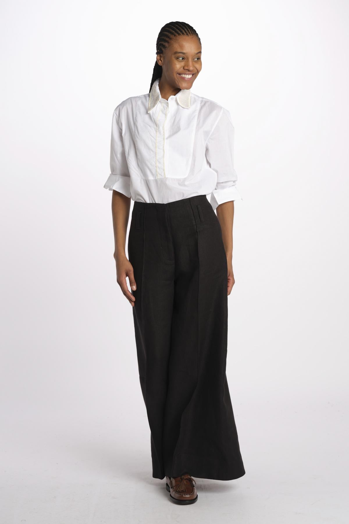 Pantalone ORIANA cropped nervature ORIANA540503 3 quelledue 