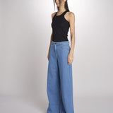 jeans 5 tasche dalla silhouette wide leg VEGA 2615181041600 002 BLU weekend maxmara 