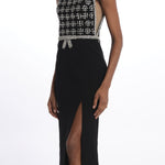  RINA SPLIT GOWN BLACK rebecca vallance 