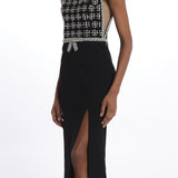 RINA SPLIT GOWN BLACK rebecca vallance 
