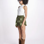 short con ricamo cuori 344171 GREEN L0013 farm rio 