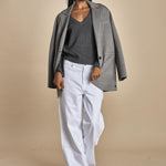 maglia con scollo a v e manica a campana by milaura. D2500894 871 GRIGIO milaura 