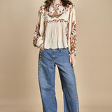 denim con borchie 3DETAIL STUDS PANT 40607 L0034 farm rio 