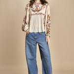 denim con borchie 3DETAIL STUDS PANT 40607 L0034 farm rio 