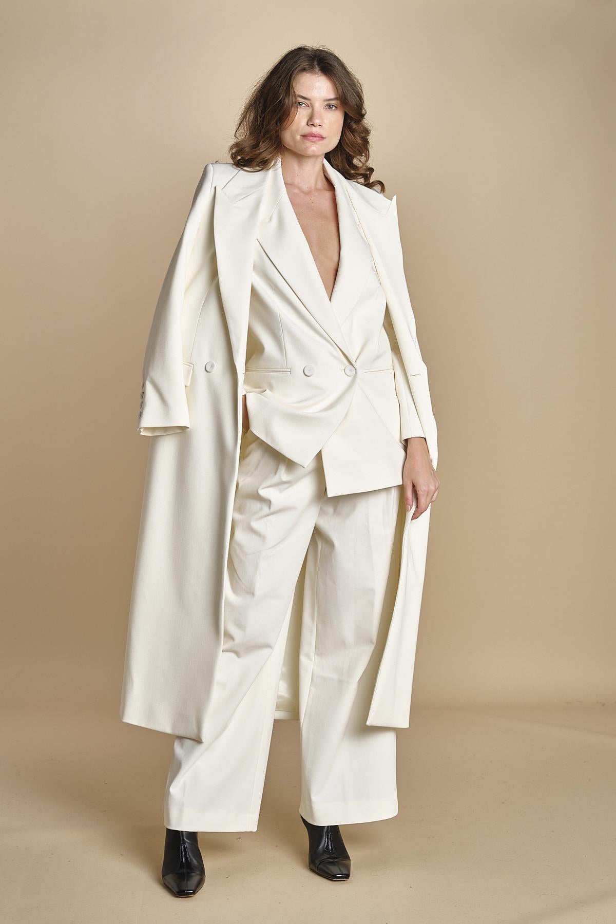 cappotto lungo smoking JIL ANN  IO1100X9049 WH011 ivy oak 