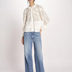 camicia con pizzo e fiori CARIOCA BLOUSE CARIOCA1BLO CREAM antik batik 