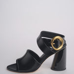 Sandalo ALLEGRA 90 MULE tacco largo F819SPZ BLACK studio AMELIA 