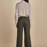 pantalone cropped con risvolto in gabardina MELODIA 652339 44 quelledue 