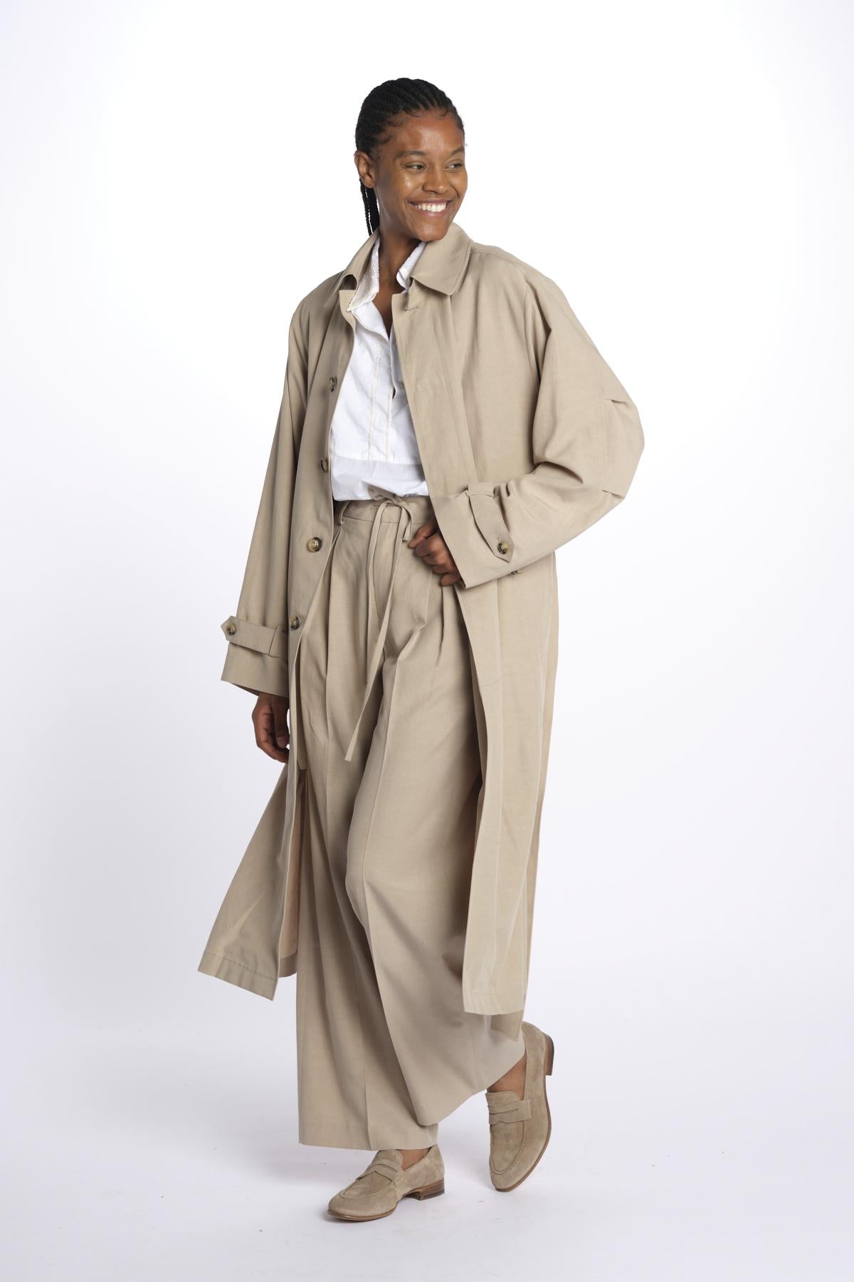 Trench cotone linen coat 252-1003 6202 vis a vis 