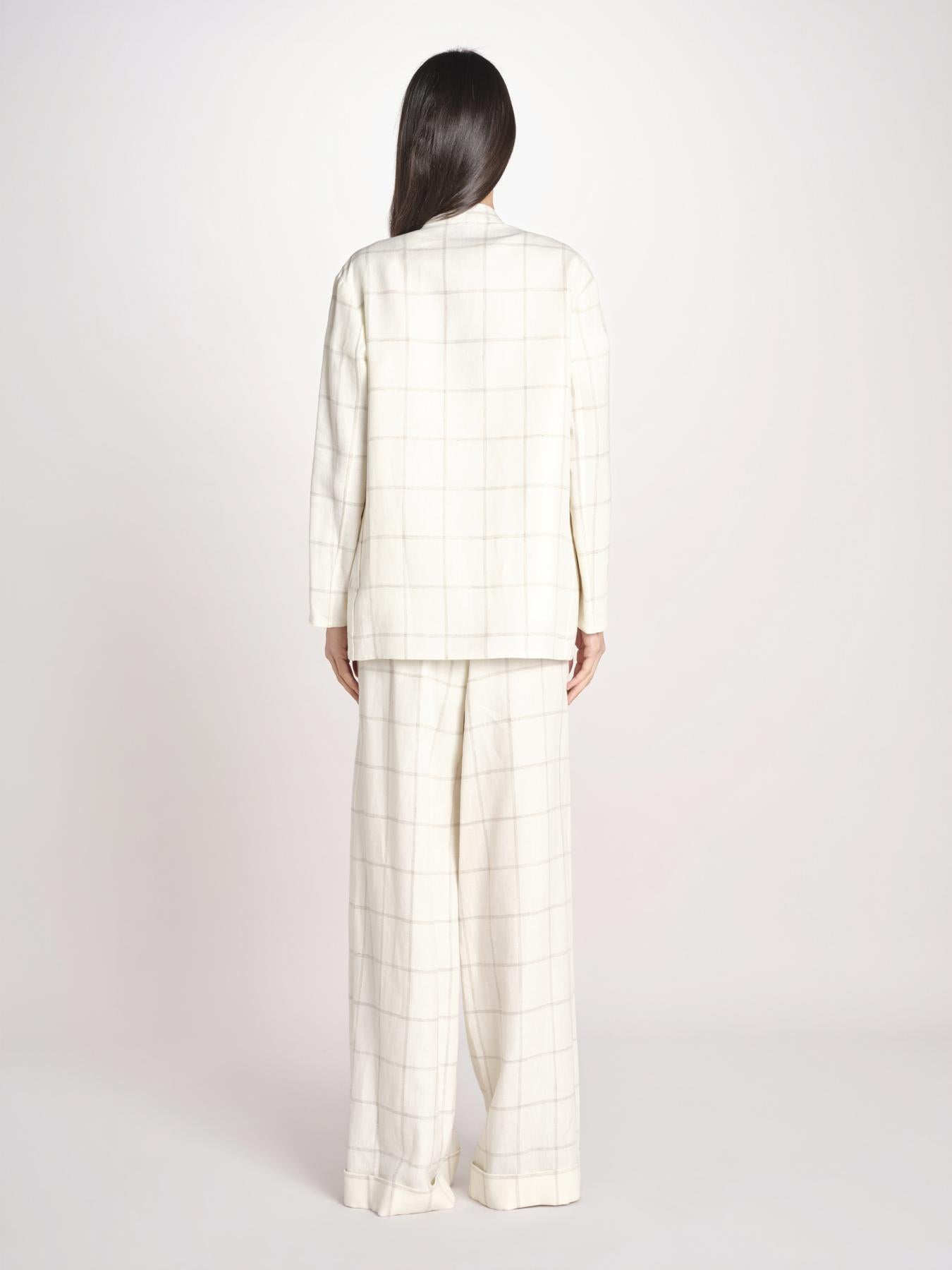 blazer a quadri U3248 IVORY dusan 
