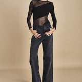 body manica lunga con banda obliqua STARSTRUCK BLACK undress code 
