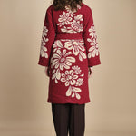 cappotto jaquard fiori COLD FLOWER 351870 BURGUNDY farm rio 