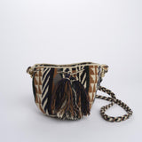 PEACOCK mini bag macrame G12W-0001-3005-03B BLACK BROWN guanabana 