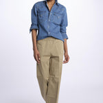 Pantalone PENSIL cotone con elastico PENSIL KHAKI true avenue 