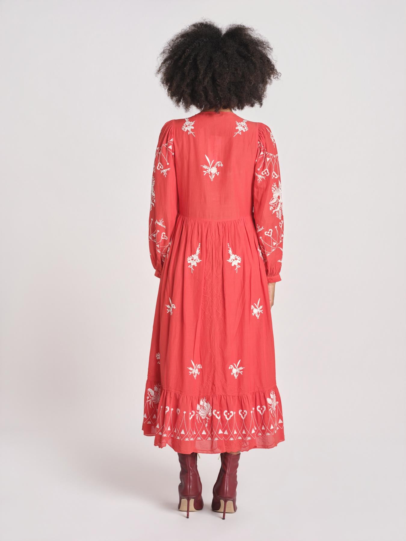abito con ricamo fiori SERAFINA DRESS 100 POPPY sea ny 