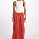 PALAZZO pantaloni in seta  by milaura. BE24252PANT RED ORANGE benaras soleil 