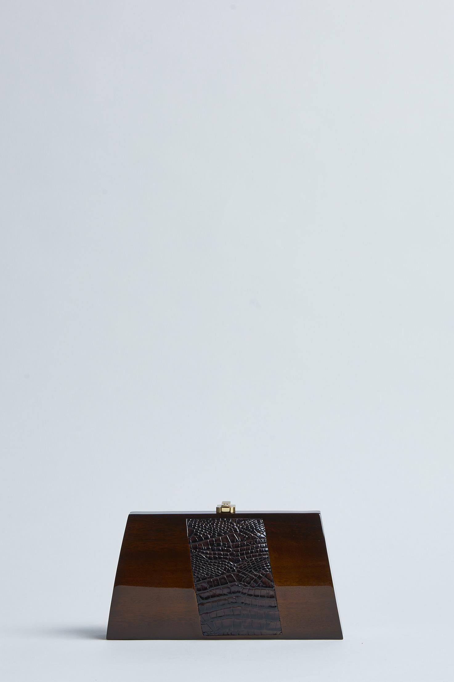 clutch banda cocco ZAIRE STRIPE MARRONE rocio 
