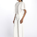 INGRID camicia cropped ricamo B0383 OFF W louise misha 