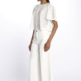 INGRID camicia cropped ricamo B0383 OFF W louise misha 