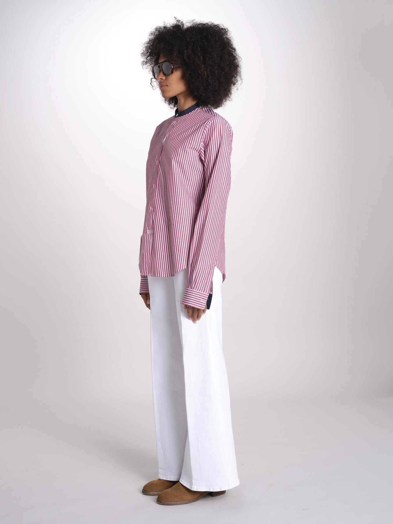 camicia a righe con collo guru MICA5630 BB milaura 