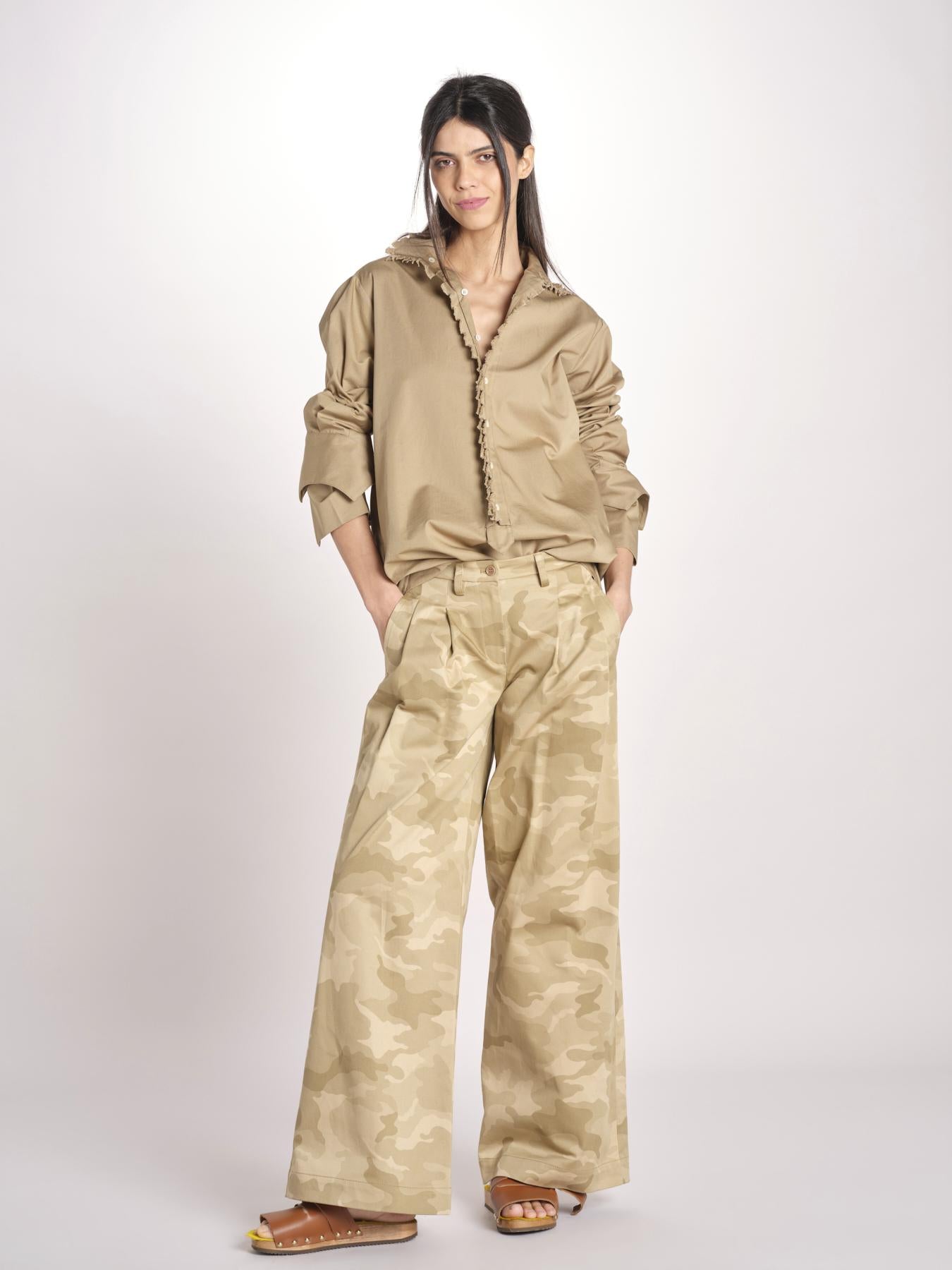 pantaloni camouflage KATHERINE MJD217_A02012 BEIGE CAMOUFLAGE jejia 