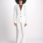 blazer due bottoni in lino LIVI STRUCURELINEN IVORY true avenue 