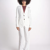 blazer due bottoni in lino LIVI STRUCURELINEN IVORY true avenue 