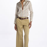 Pantalone MELODY D cropped cotone tinto capo MELODYD408801 12 quelledue 