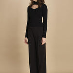 top maglia con scollo nudo 32007-350 NERO 29 federica tosi 