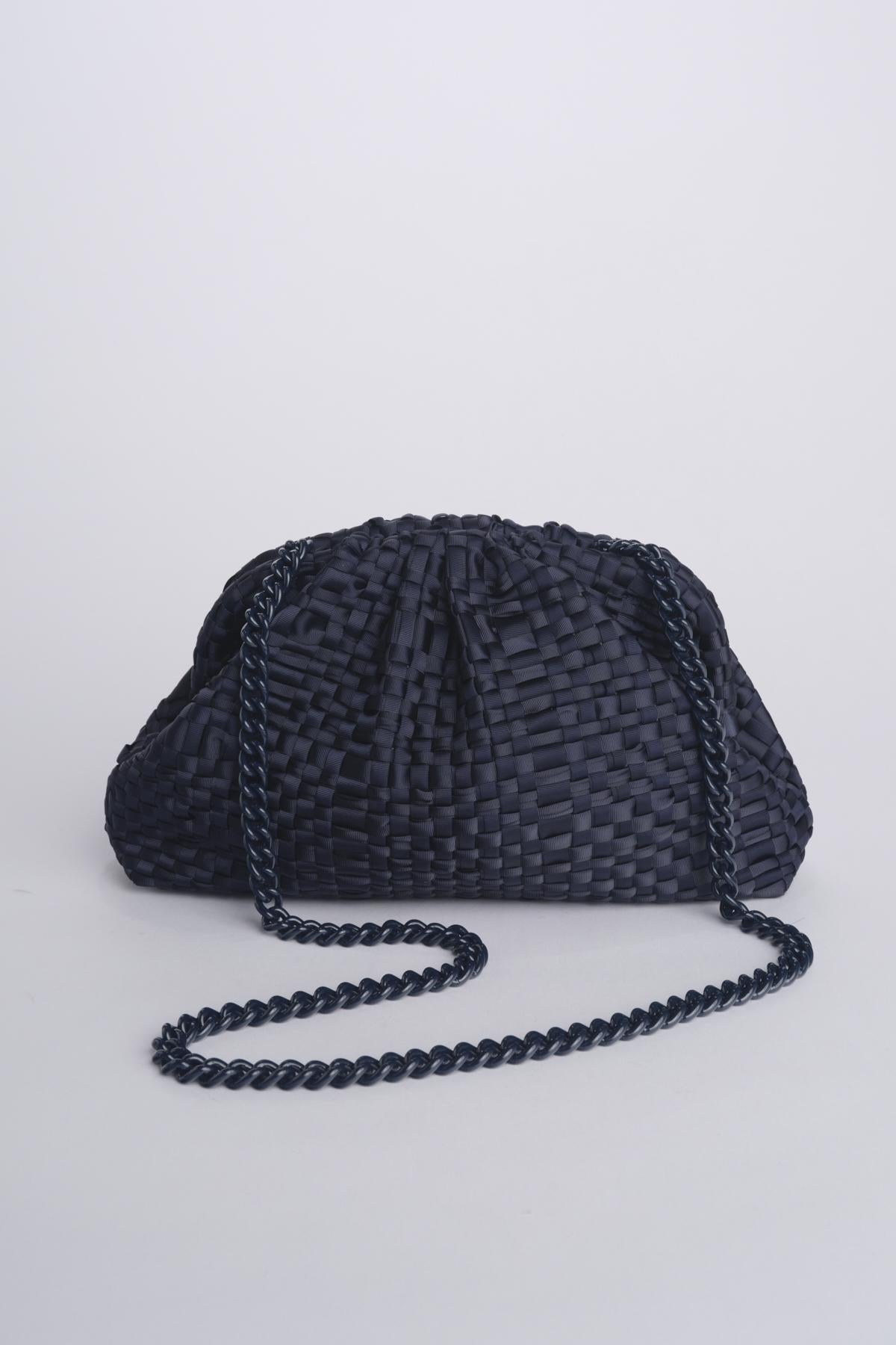 GAME clutch pochette intrecciata GAME CLUTCH NAVY maria la rosa 