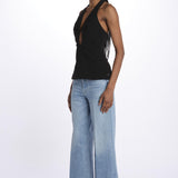 Top ALUSIA scollato double OND24TO031 BLACK misha 