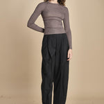 girocollo a costine manica luna in lana merino LAU30 E14043 SIGARO milaura 
