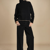 pantalone dritto in fustagno OLIMPIA BLACK true avenue 